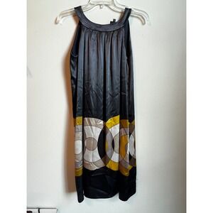 Taylor Grey Sleeveless Halter Dress Circle Print Size 4 Cocktail Party‎